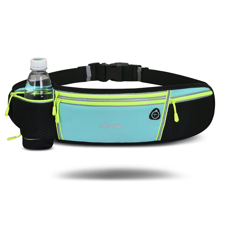 Luan Miao Sports Waist Pack - Black & White, Waterproof Polyester, Adjustable Strap, Multi-Pocket Design for Running, Hiking, and Fitness, Outdoor Gear | Adjustable Waist Pack | Durable Zipper Closure, Running Gear