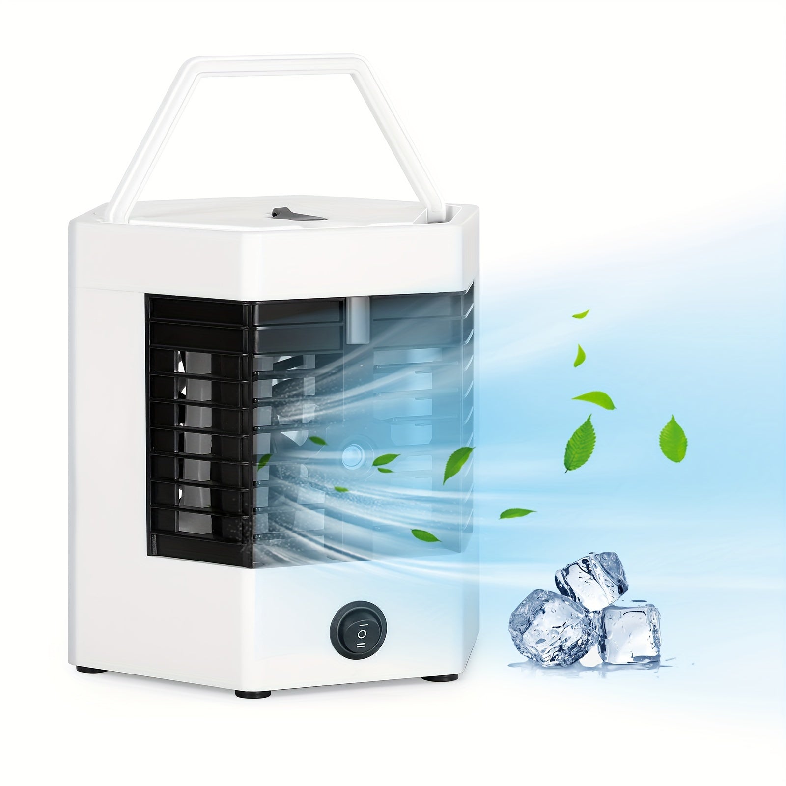 1pc, Portable Air Contioner, Small Portable Fan, Desktop Table Fan 2 Speeds, Personal Fan For Sleeping, USB Fan With Handle, For Bedroom Home Office, Comfortable Compact Design, Fast Cooling, Quiet Cooler