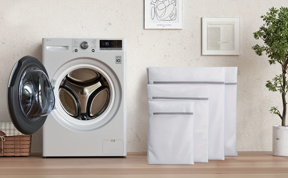 5 sizes of mesh laundry bags for delicate clothes, washing machine washing bags, suitable for underwear, bras, socks, lingerie, baby clothes, travel storage bags, Laundry Bags