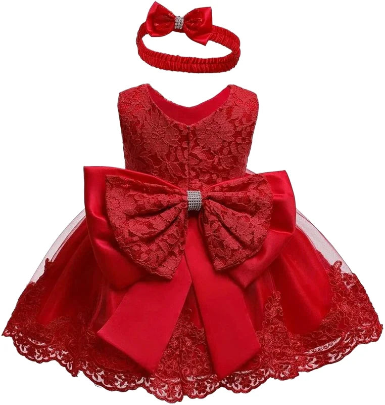 YOKIDS Latest Children Dress Designs Girls Dresses Newborn Baby Clothes Infant Kids Baptism Christening Frock 1 Years Old