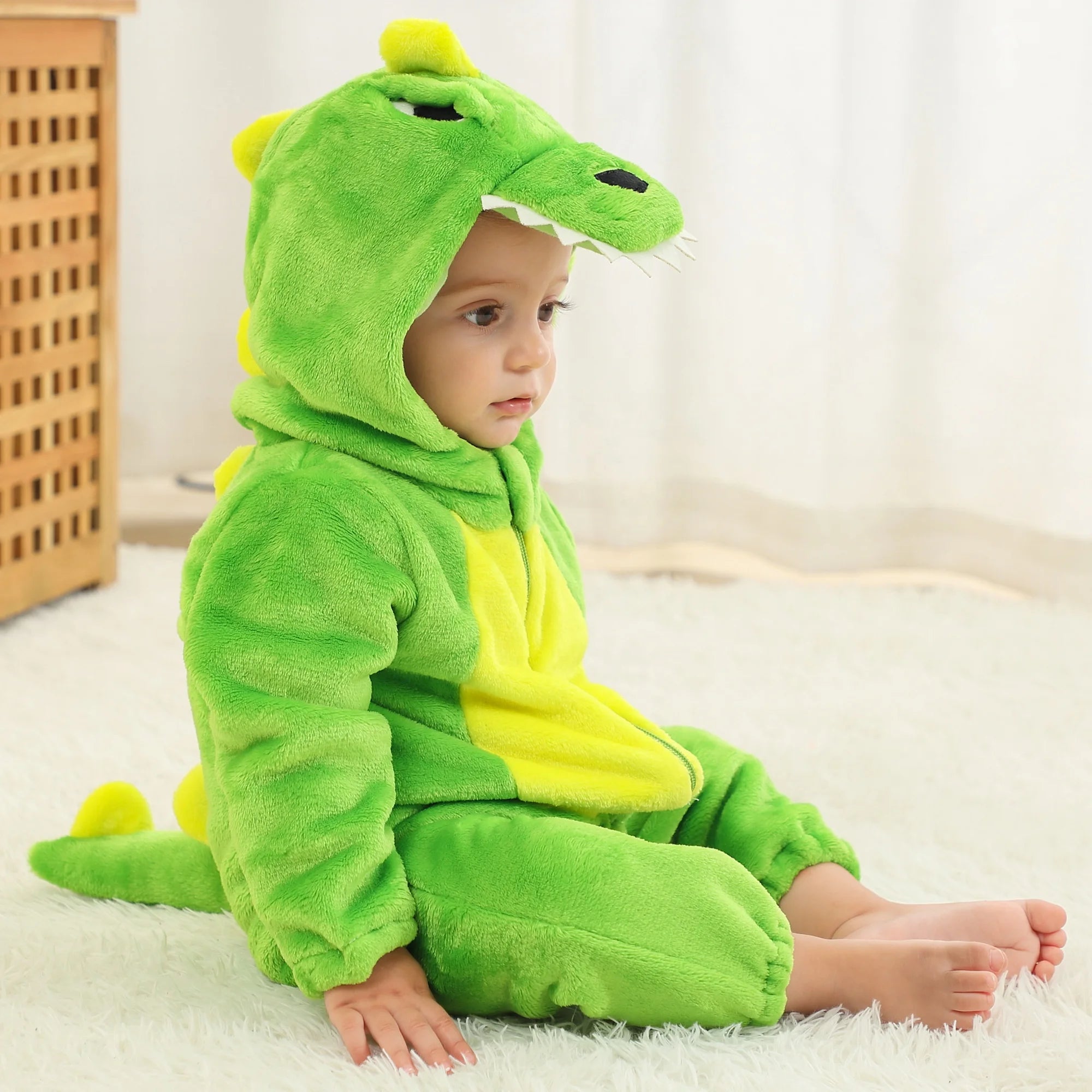 Michley Wholesale Green Animals Baby Unisex Romper 3D Cartoon Baby Infant Costumes Boy's Jumpsuit Baby Clothes in Bulk OEM
