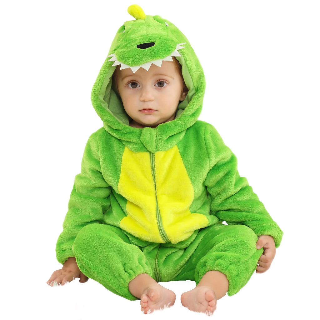 Michley Wholesale Green Animals Baby Unisex Romper 3D Cartoon Baby Infant Costumes Boy's Jumpsuit Baby Clothes in Bulk OEM
