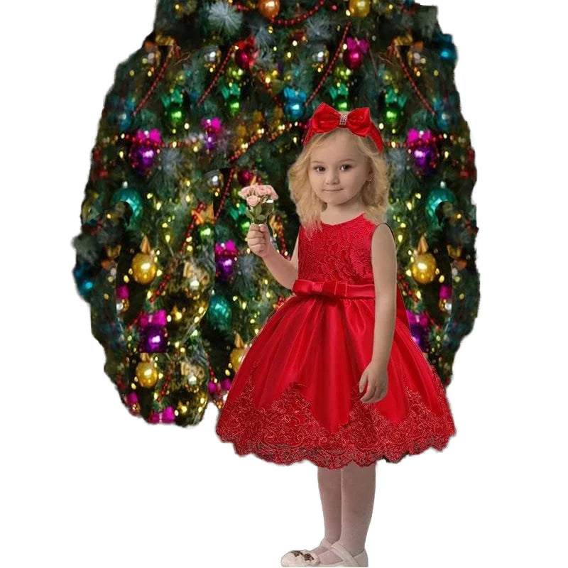 YOKIDS Latest Children Dress Designs Girls Dresses Newborn Baby Clothes Infant Kids Baptism Christening Frock 1 Years Old