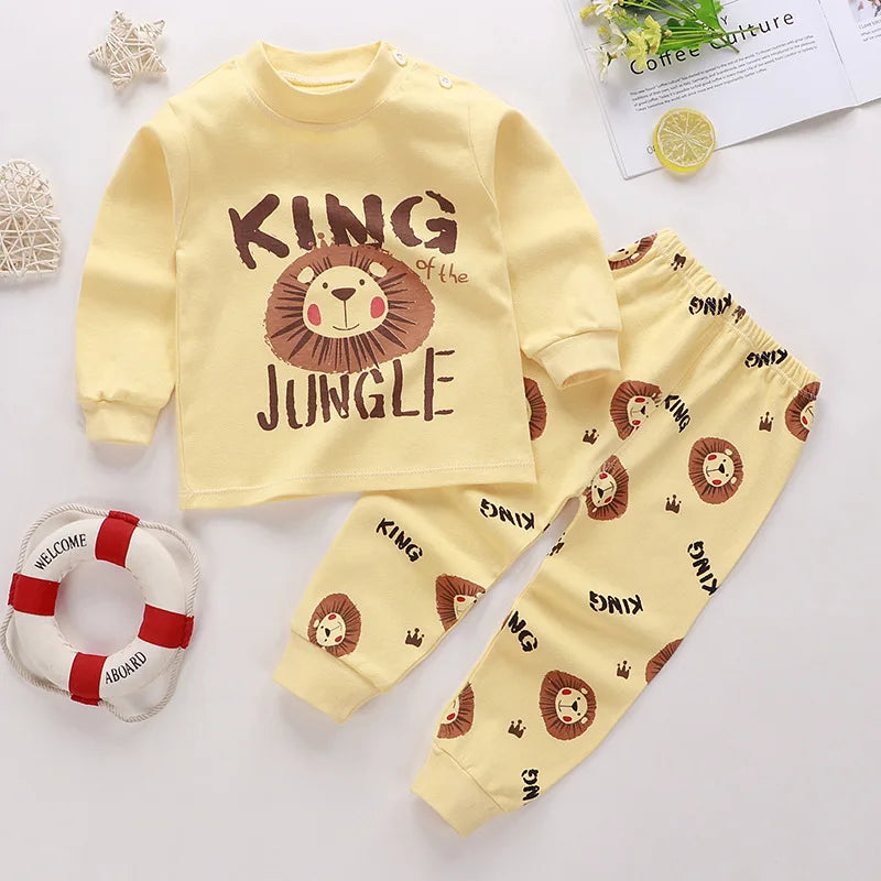Wholesale Autumn Winter 100% Cotton 2pcs Long Sleeve Pajamas Baby Clothes Sets Christmas Baby Pyjamas Baby Clothing Sets