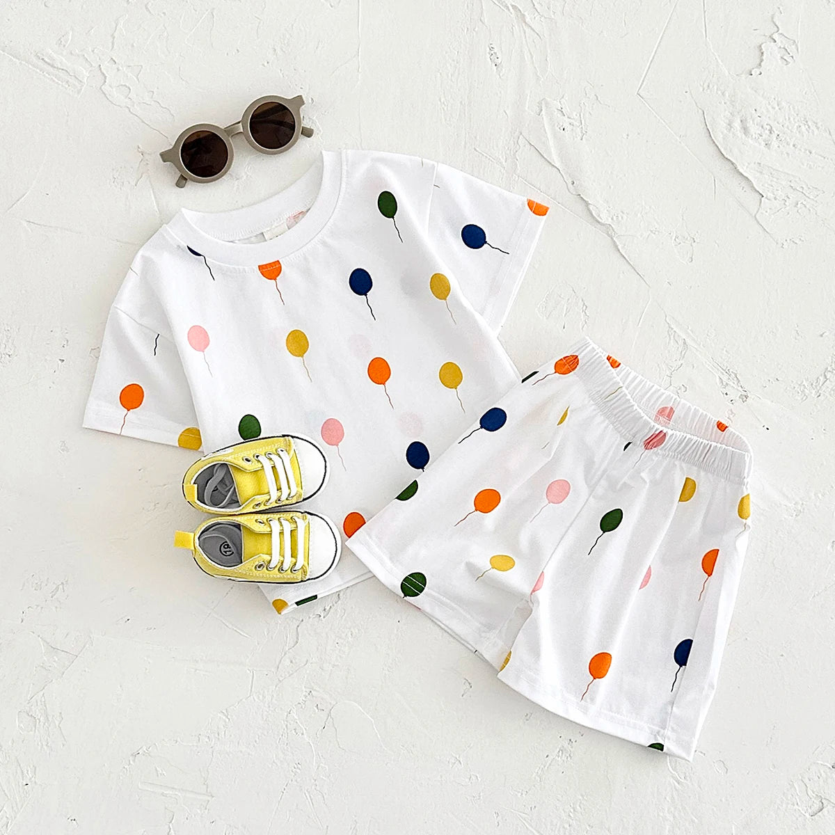 Wholesale Baby Clothing Sets Balloon Printed Cotton Short-Sleeved T-Shirts Newborn 6-9 Months Toddler Infant Summer Suit