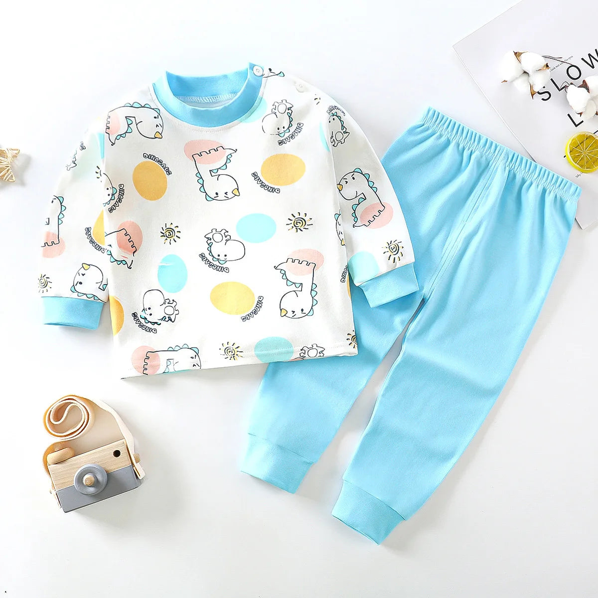 Wholesale Autumn Winter 100% Cotton 2pcs Long Sleeve Pajamas Baby Clothes Sets Christmas Baby Pyjamas Baby Clothing Sets