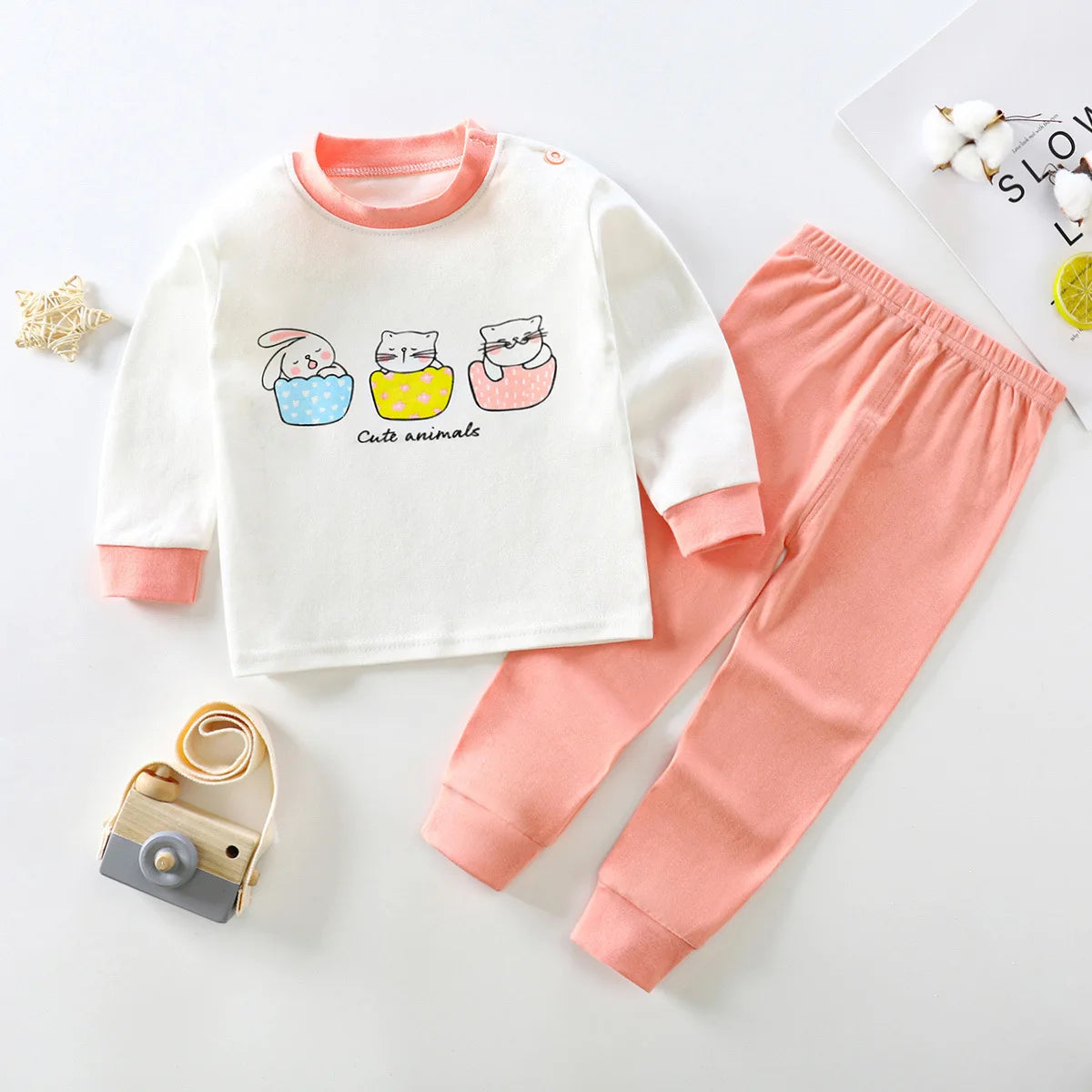 Wholesale Autumn Winter 100% Cotton 2pcs Long Sleeve Pajamas Baby Clothes Sets Christmas Baby Pyjamas Baby Clothing Sets