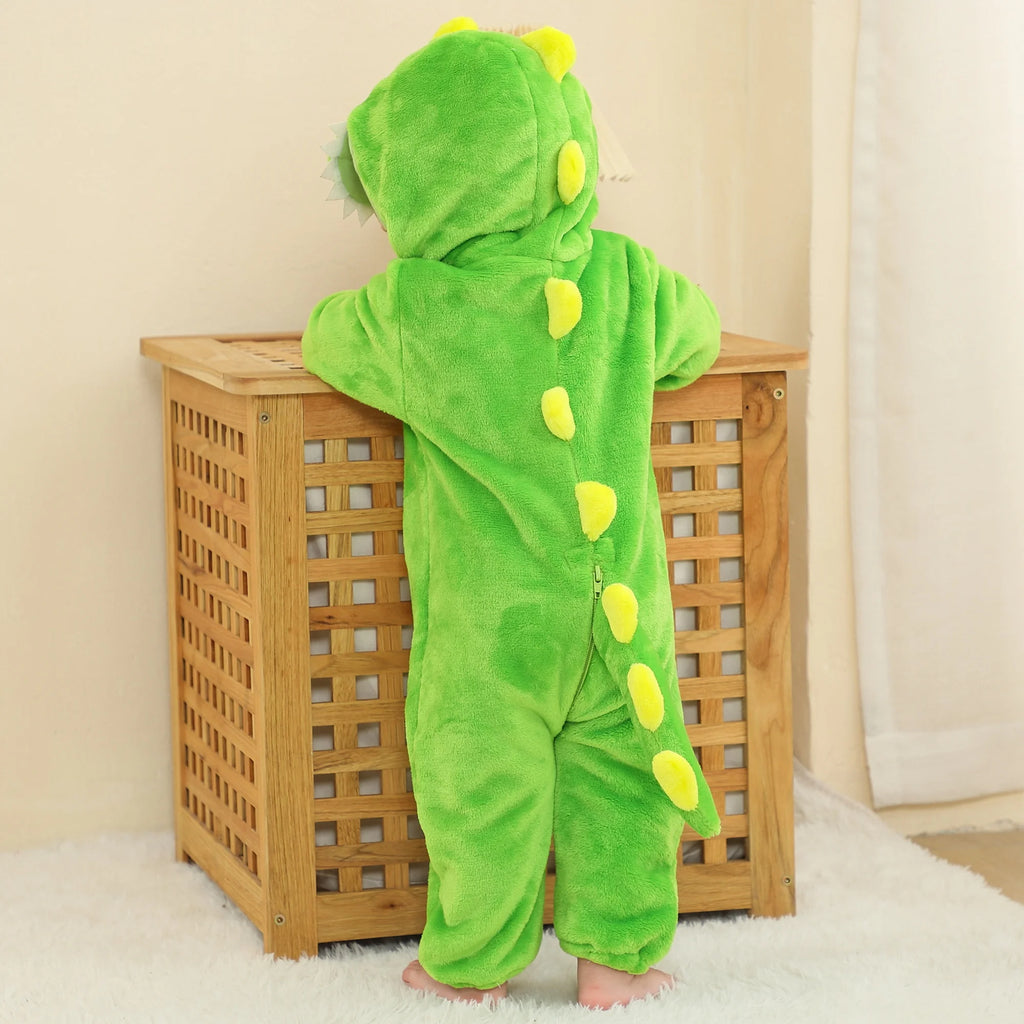 Michley Wholesale Green Animals Baby Unisex Romper 3D Cartoon Baby Infant Costumes Boy's Jumpsuit Baby Clothes in Bulk OEM