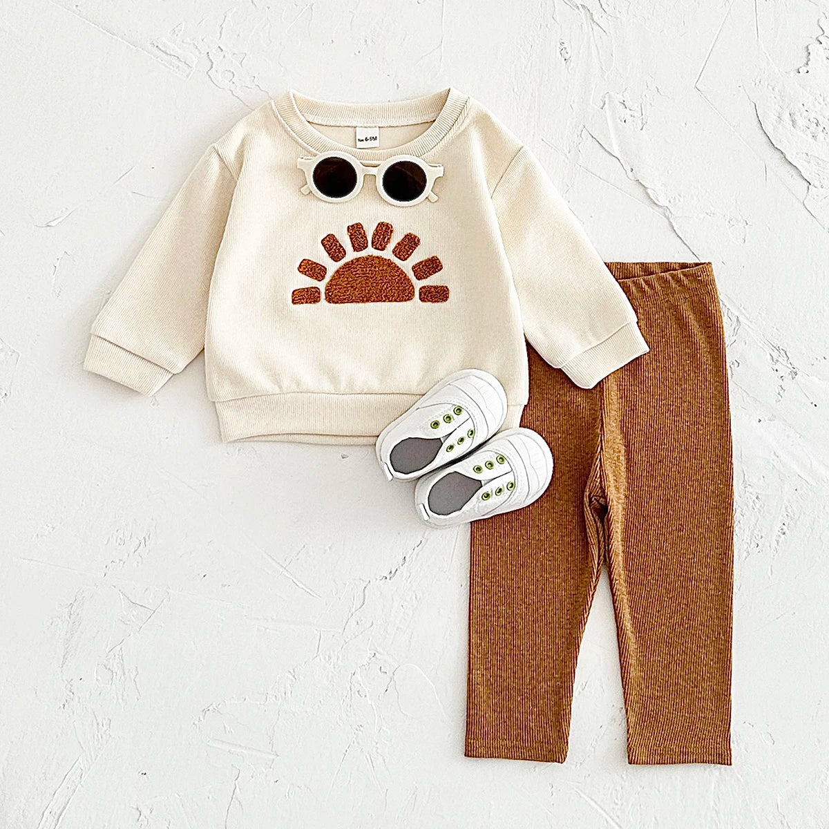 Autumn Baby Clothes 2pcs Wholesale Spring Cotton Embroidery Long-sleeved Top Set New Born Baby Clothing