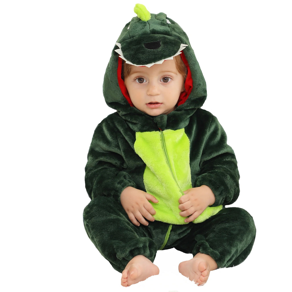 Michley OEM ODM New Design Hot Sale Baby Spring Autumn Romper Green Dragon 3D Cartoon Baby Infant Costumes Fall Baby Clothes