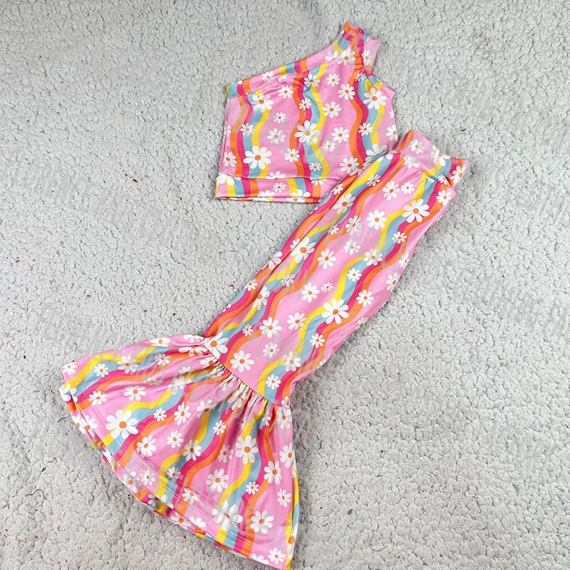 DH ODM Custom Helloween Bamboo Ghost Toddler Children Shorts Outfit Newborn Baby Clothes Girl Set