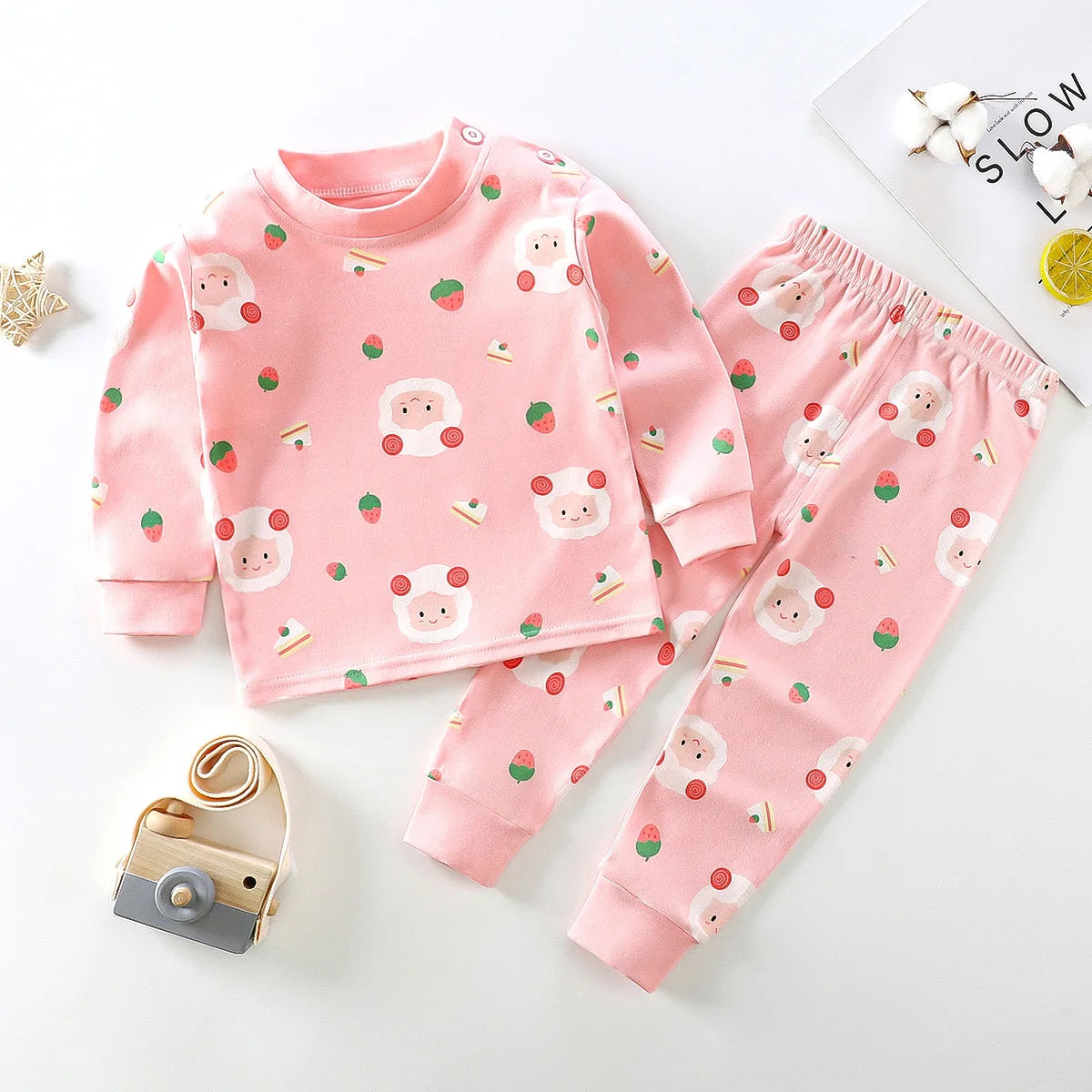 Wholesale Autumn Winter 100% Cotton 2pcs Long Sleeve Pajamas Baby Clothes Sets Christmas Baby Pyjamas Baby Clothing Sets