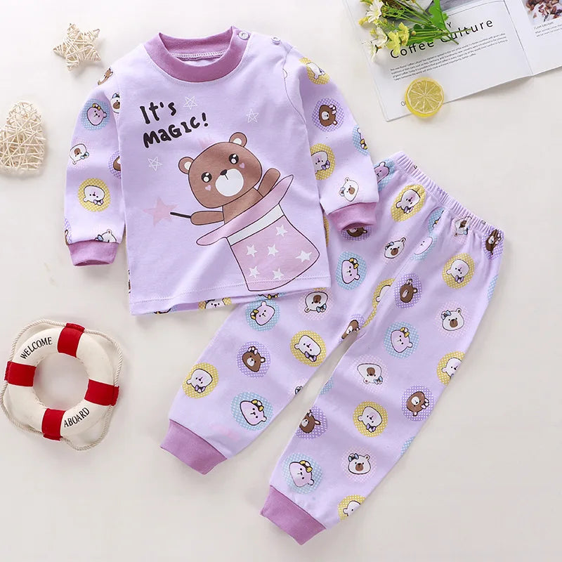 Wholesale Autumn Winter 100% Cotton 2pcs Long Sleeve Pajamas Baby Clothes Sets Christmas Baby Pyjamas Baby Clothing Sets