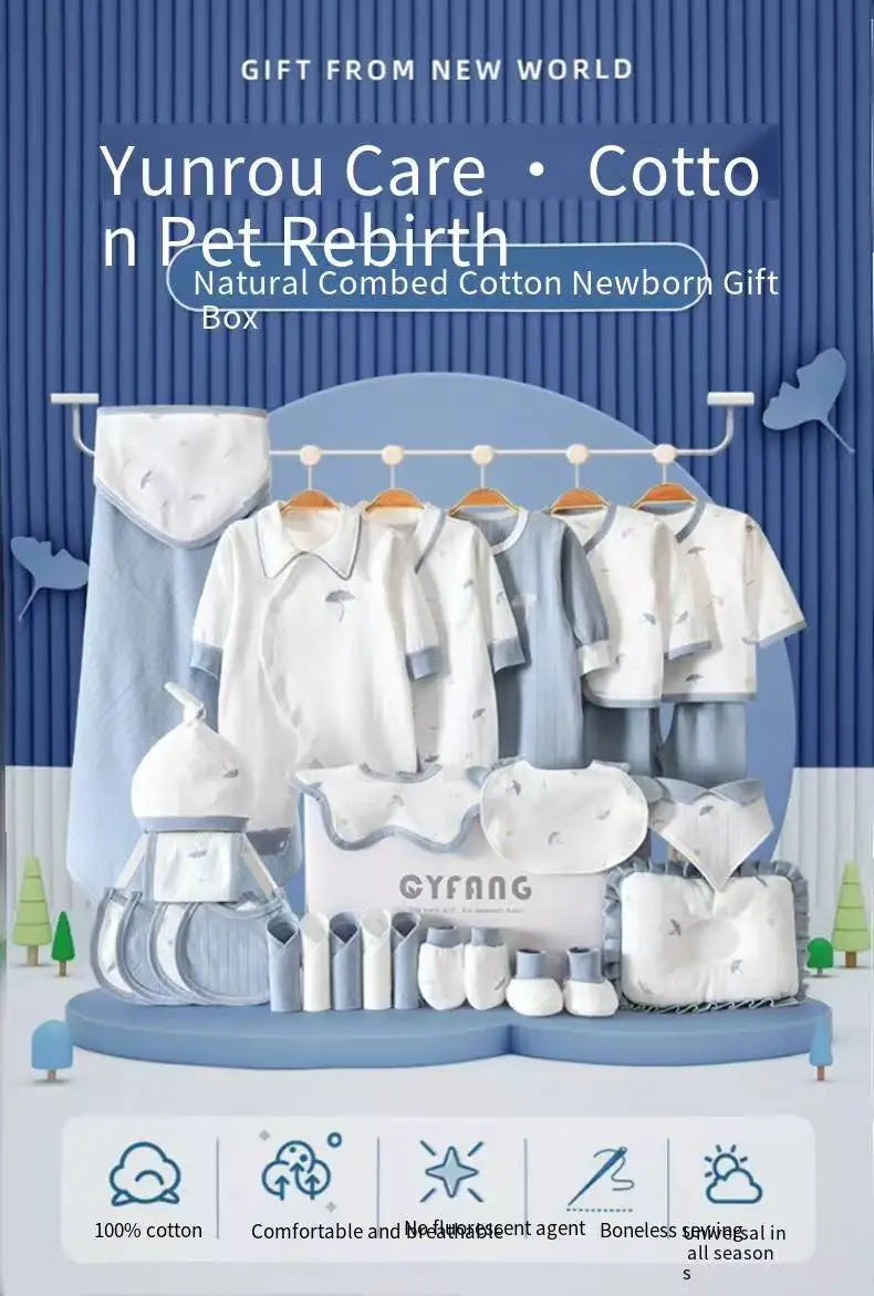 Newborn Gift Set Box 100% Cotton Baby Clothes 0-3 Months Wholesale Cartoon Baby Clothes 12 Years Old Girls Set