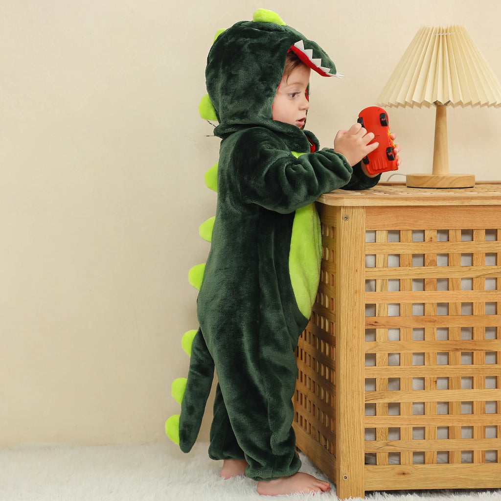Michley OEM ODM New Design Hot Sale Baby Spring Autumn Romper Green Dragon 3D Cartoon Baby Infant Costumes Fall Baby Clothes
