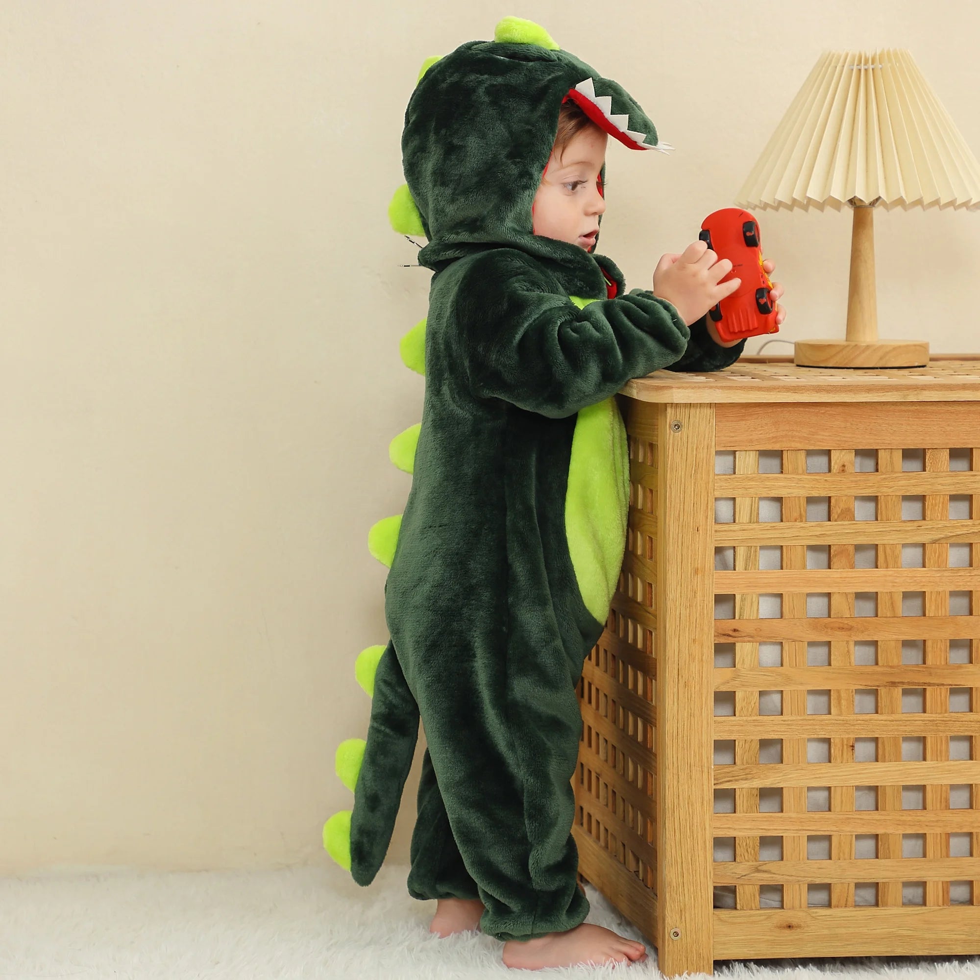 Michley OEM ODM New Design Hot Sale Baby Spring Autumn Romper Green Dragon 3D Cartoon Baby Infant Costumes Fall Baby Clothes
