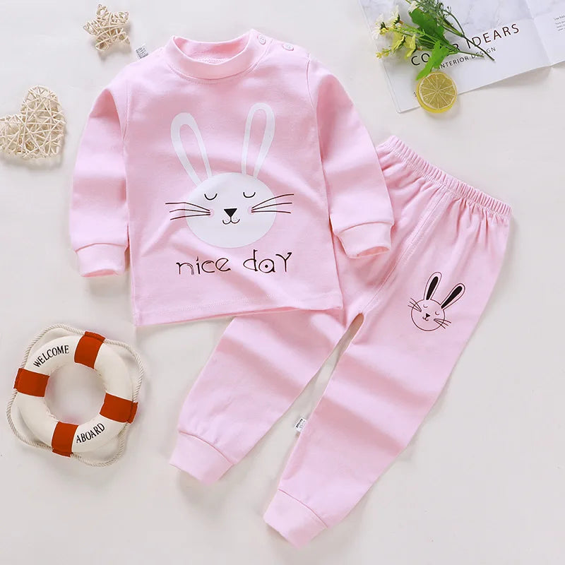 Wholesale Autumn Winter 100% Cotton 2pcs Long Sleeve Pajamas Baby Clothes Sets Christmas Baby Pyjamas Baby Clothing Sets