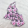DH ODM Custom Helloween Bamboo Ghost Toddler Children Shorts Outfit Newborn Baby Clothes Girl Set