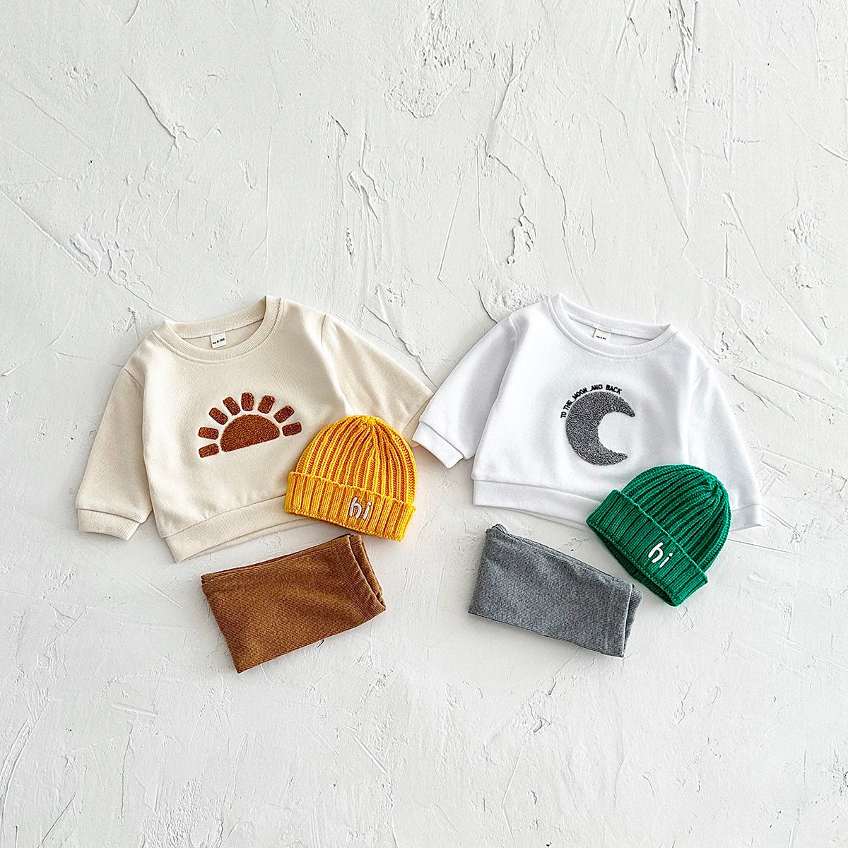 Autumn Baby Clothes 2pcs Wholesale Spring Cotton Embroidery Long-sleeved Top Set New Born Baby Clothing