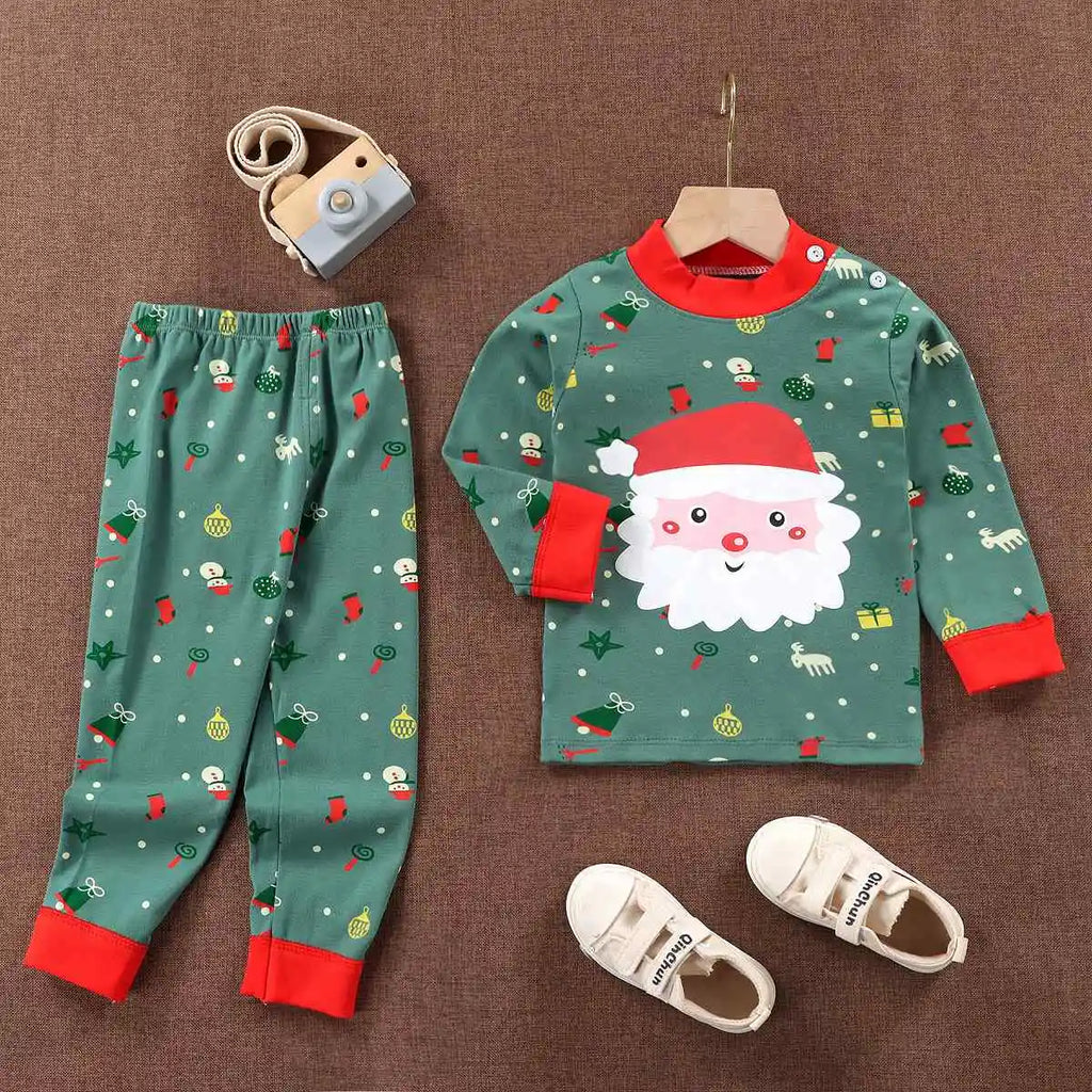 Wholesale Autumn Winter 100% Cotton 2pcs Long Sleeve Pajamas Baby Clothes Sets Christmas Baby Pyjamas Baby Clothing Sets