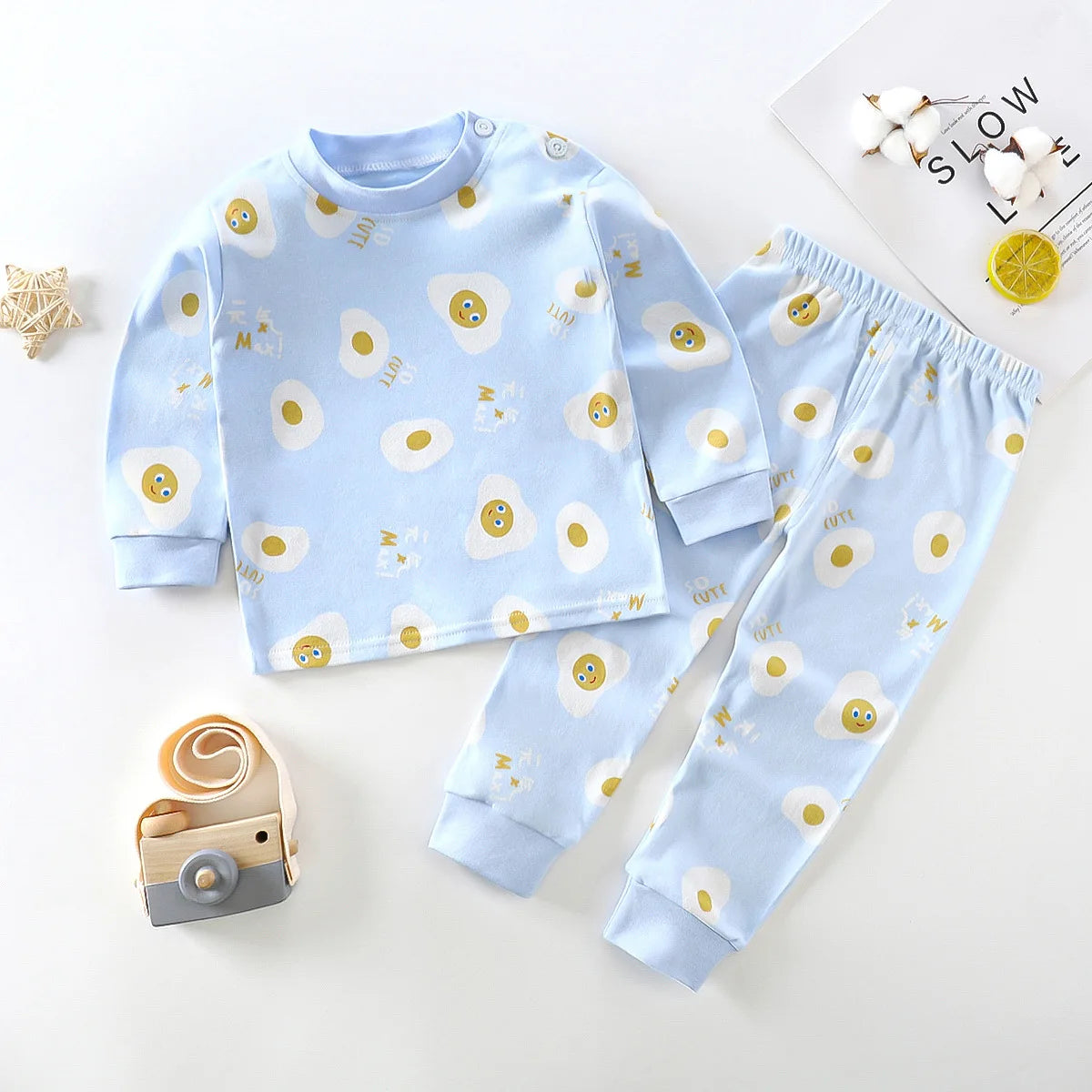 Wholesale Autumn Winter 100% Cotton 2pcs Long Sleeve Pajamas Baby Clothes Sets Christmas Baby Pyjamas Baby Clothing Sets