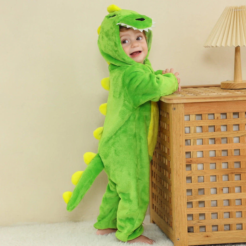 Michley Wholesale Green Animals Baby Unisex Romper 3D Cartoon Baby Infant Costumes Boy's Jumpsuit Baby Clothes in Bulk OEM