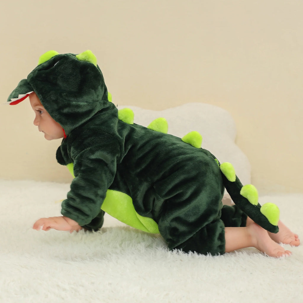 Michley OEM ODM New Design Hot Sale Baby Spring Autumn Romper Green Dragon 3D Cartoon Baby Infant Costumes Fall Baby Clothes
