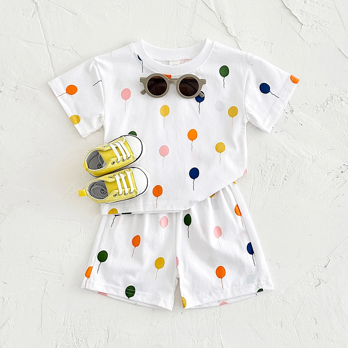 Wholesale Baby Clothing Sets Balloon Printed Cotton Short-Sleeved T-Shirts Newborn 6-9 Months Toddler Infant Summer Suit