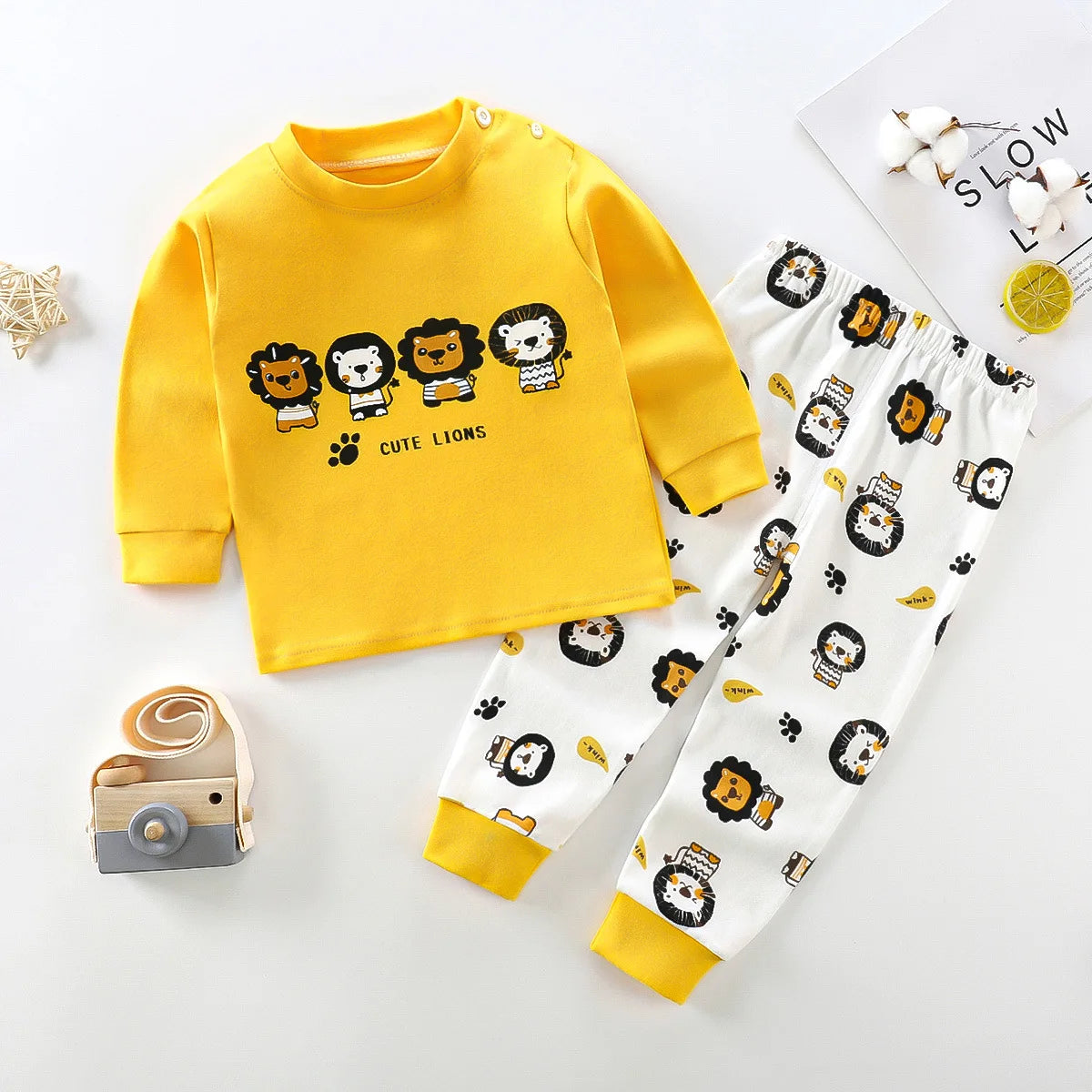 Wholesale Autumn Winter 100% Cotton 2pcs Long Sleeve Pajamas Baby Clothes Sets Christmas Baby Pyjamas Baby Clothing Sets