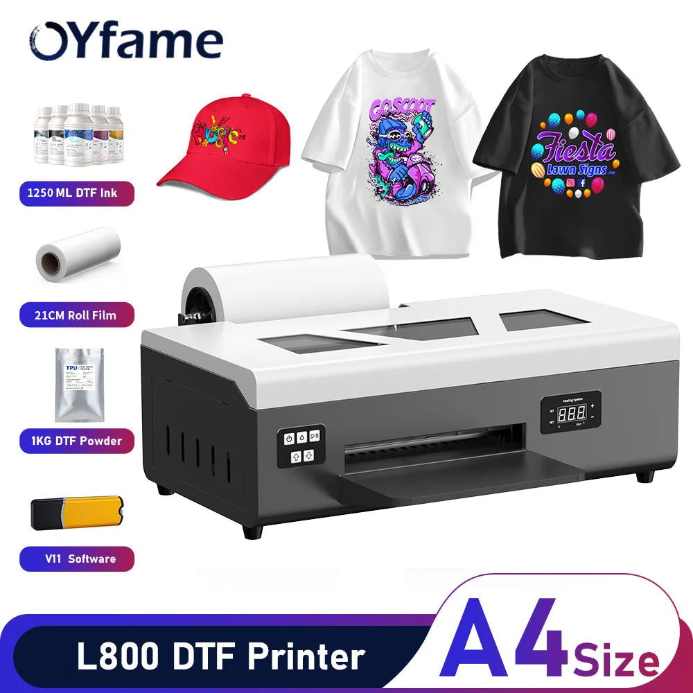 OYfame A4 DTF Printer A4 A3 DTF Transfer Printer impresora dtf A4 For Jeans Hoodies Fabric Clothes A4 tshirt printing machine