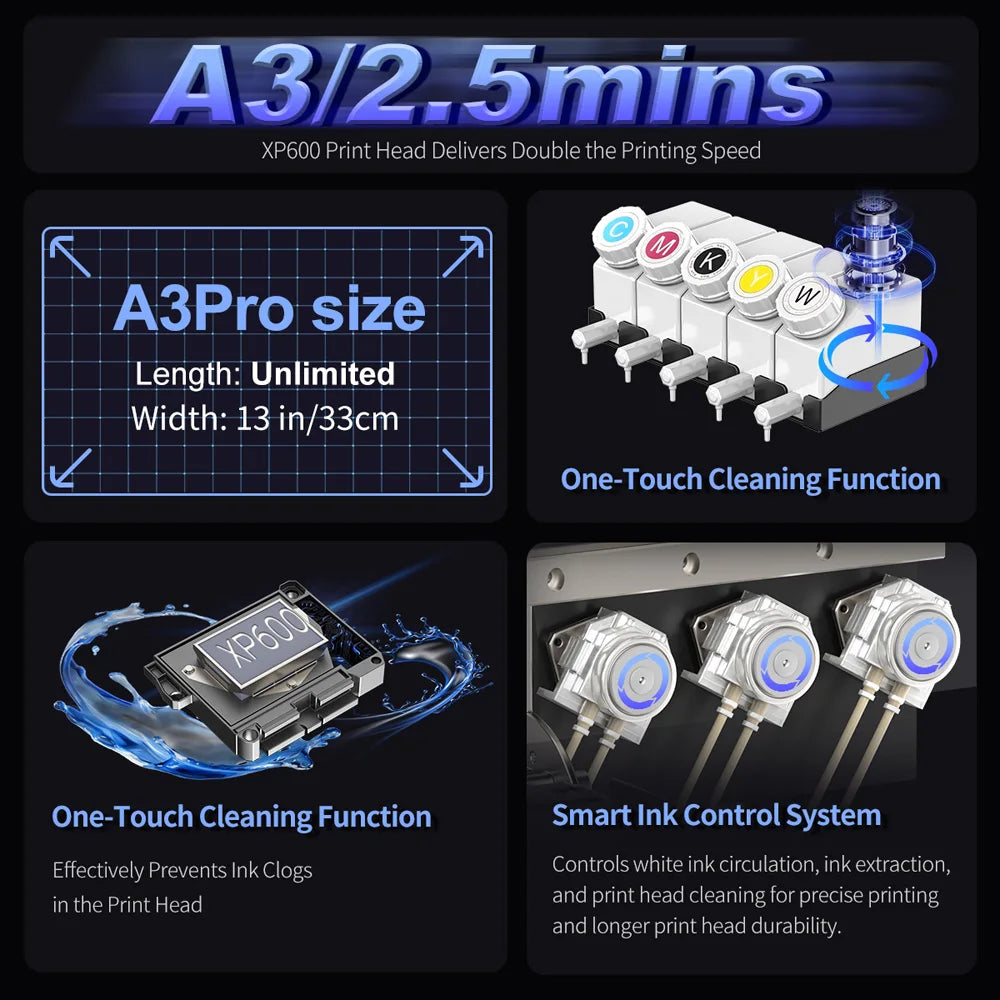 DTF Transfer Printer A3+ XP600 DTF Printer impresora de dtf T Shirt Printing Machine With Curing Oven for Clothes Hoodies Jeans