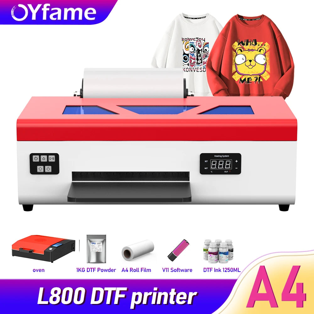 OYfame A4 impresora dtf L805 A4 dtf printing machine Directly To Film transfer printer for t shirt A4 Jeans Clothes Fabric Print
