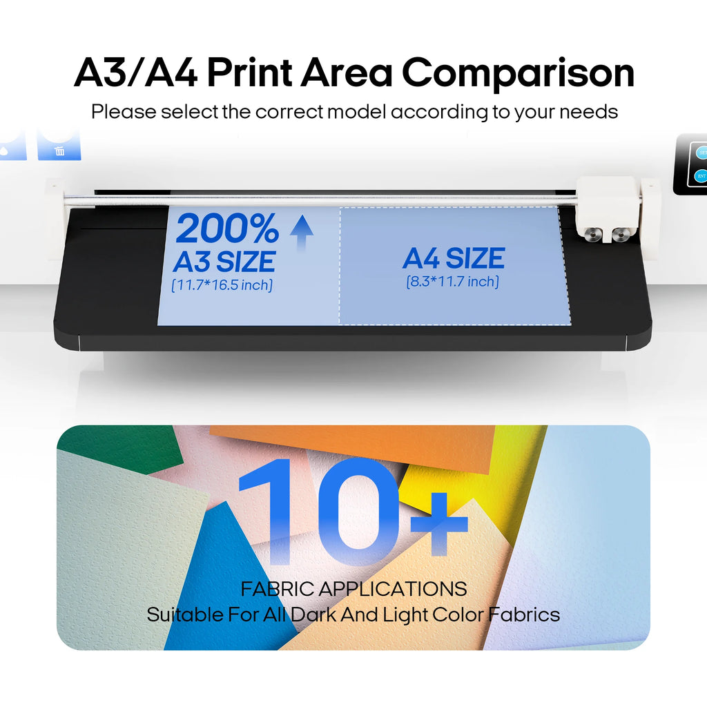 Punehod A3 DTF Printer Transfer Printer A3+ L1800 DTF Printer T Shirt Printing Machine With Curing Oven for Clothes