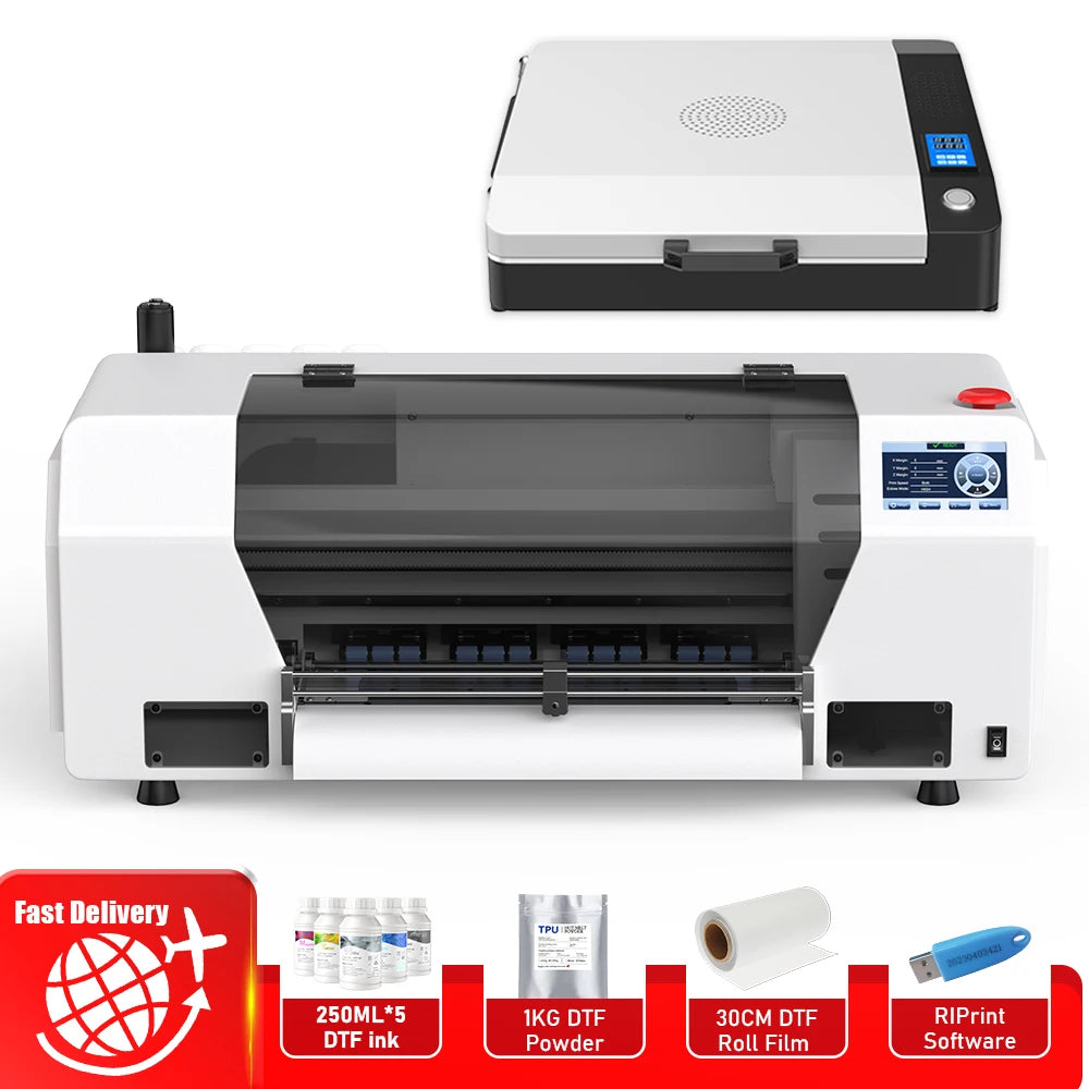 13" DTF Printer A3 Directly To Film XP600 impresora dtf A3 with DTF Powder Shaking Machine for clothes jeans A3 t shirt printing