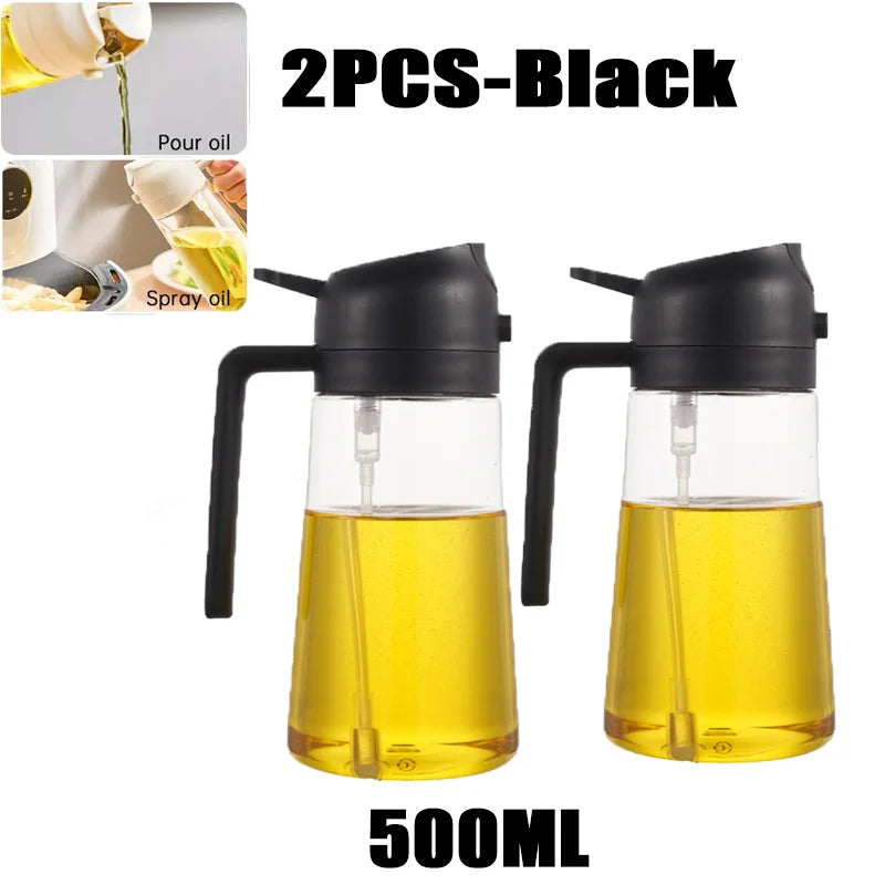 200/300/500ml Oil Spray Bottle BBQ Cooking Olive Oil Sprayer Plastic Baking Oil Spray Empty Bottle Vinegar Bottle Or  Oil brush