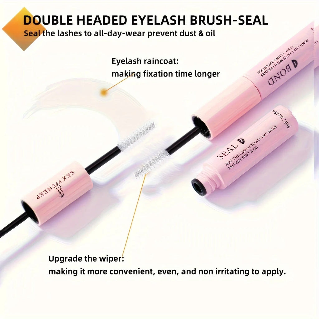 ISEEN Lash Bond and Seal 10ml for Lash Clusters Super Hold Long-Lasting Non-Irritating Eyelash Glue for DIY at Home