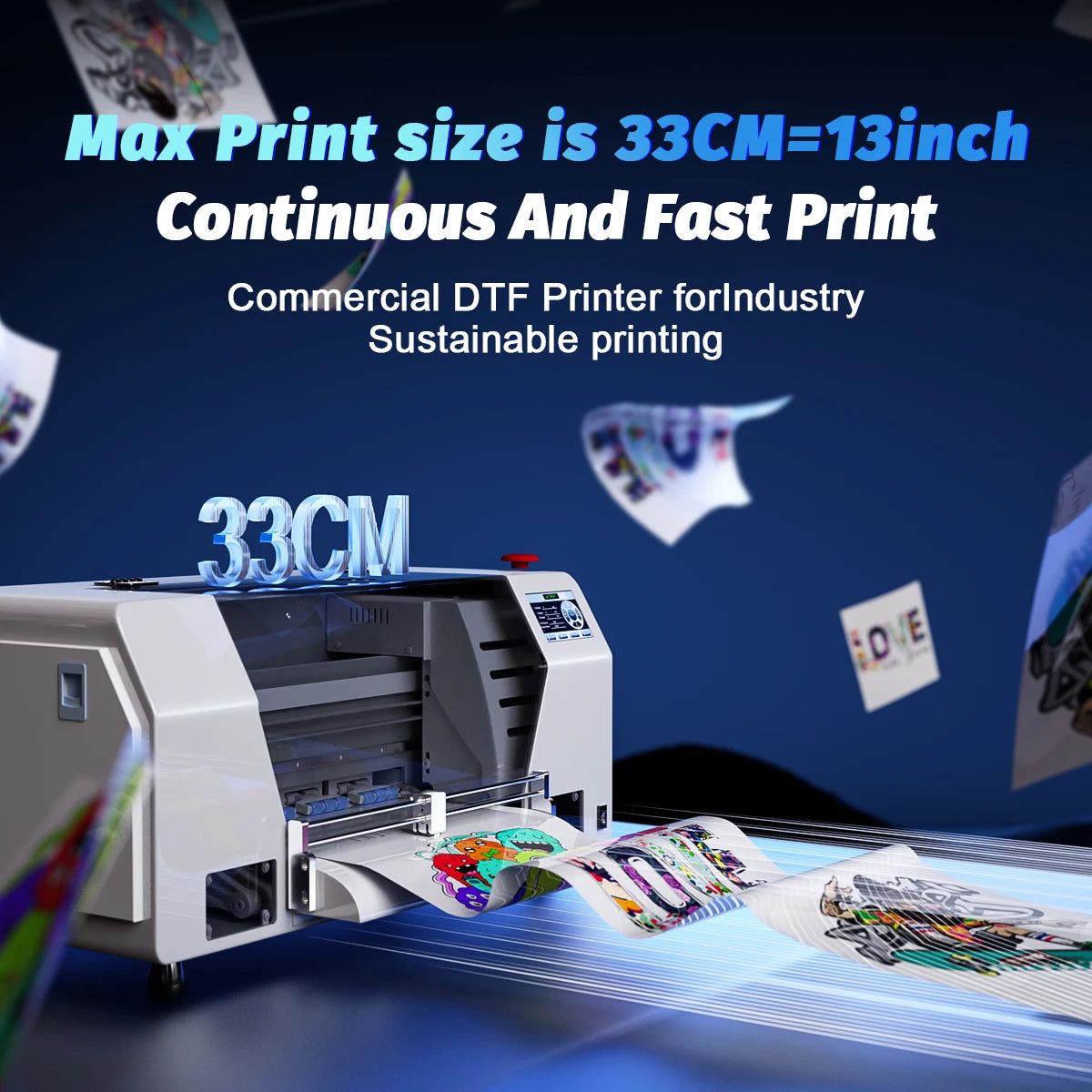 13" DTF Printer A3 Directly To Film XP600 impresora dtf A3 with DTF Powder Shaking Machine for clothes jeans A3 t shirt printing