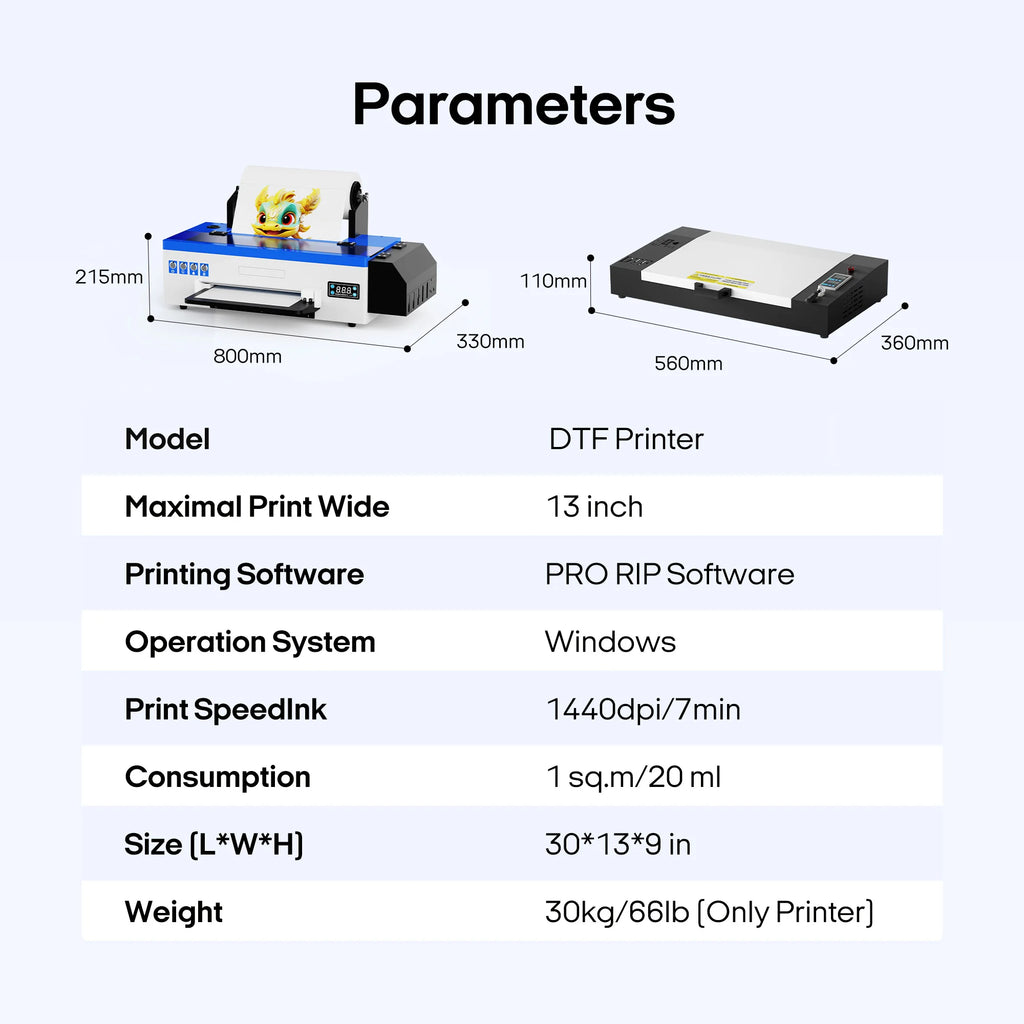 Punehod A3 DTF Printer Transfer Printer A3+ L1800 DTF Printer T Shirt Printing Machine With Curing Oven for Clothes