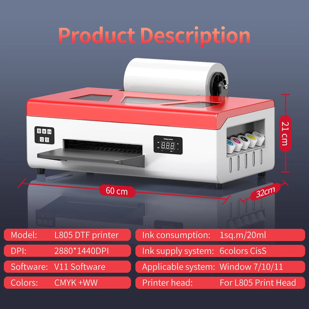 OYfame A4 impresora dtf L805 A4 dtf printing machine Directly To Film transfer printer for t shirt A4 Jeans Clothes Fabric Print