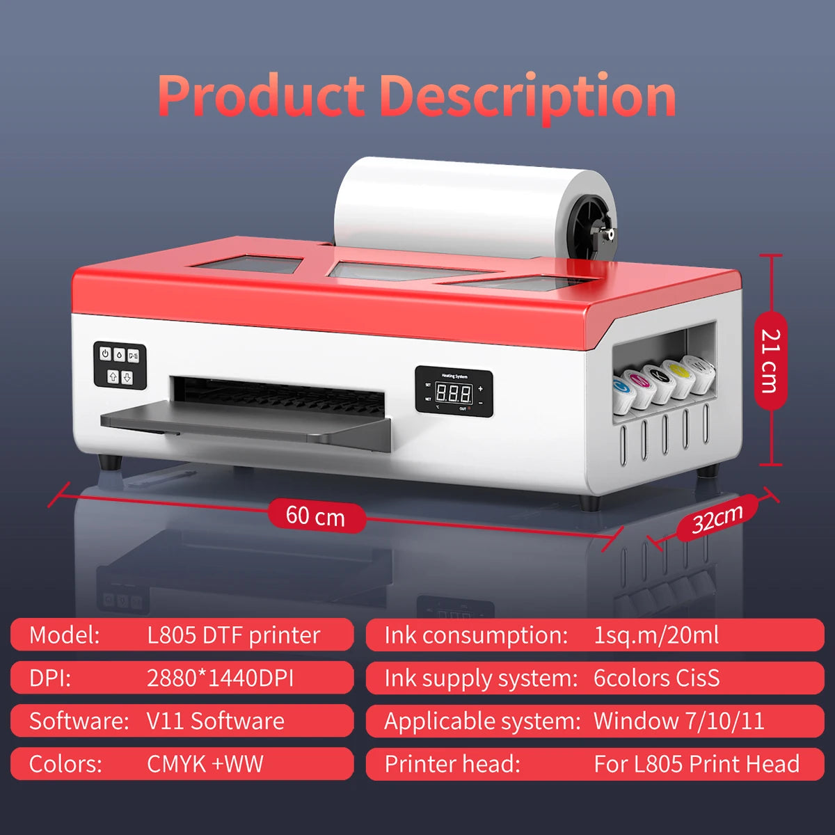 OYfame A4 impresora dtf L805 A4 dtf printing machine Directly To Film transfer printer for t shirt A4 Jeans Clothes Fabric Print