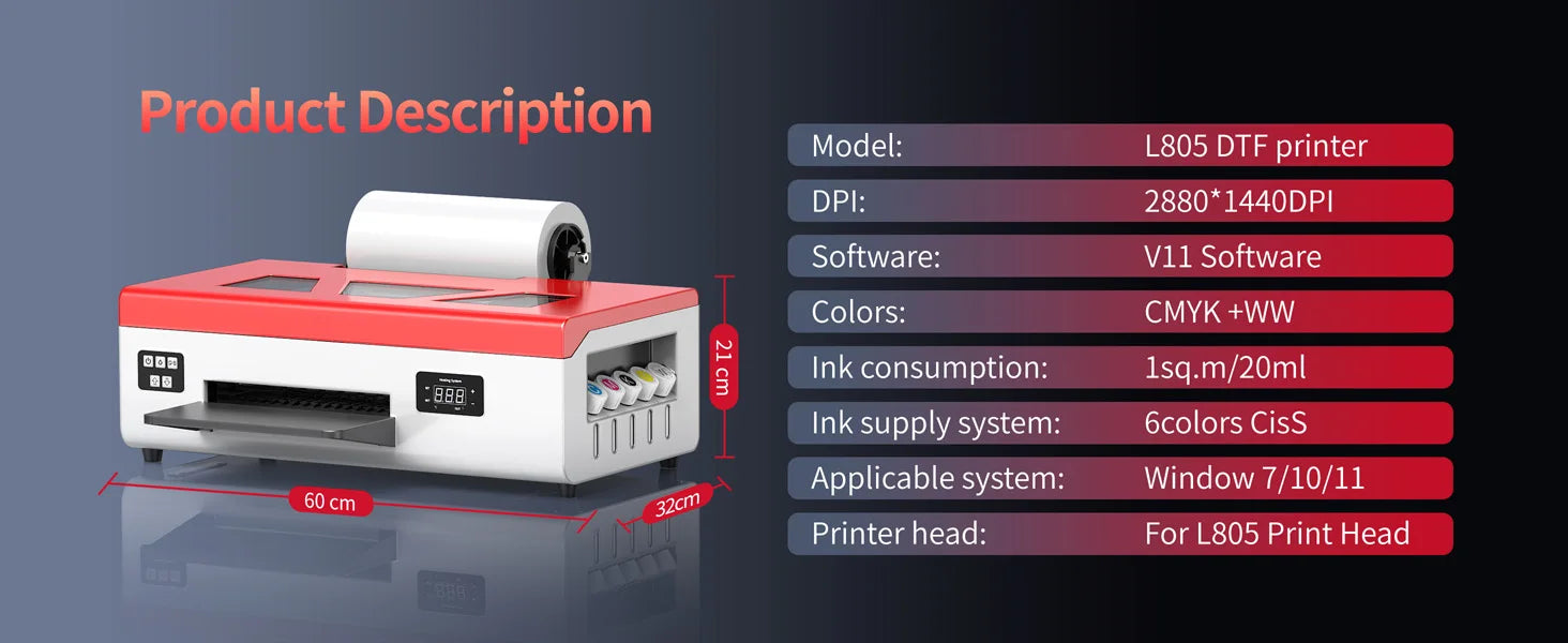 OYfame A4 impresora dtf L805 A4 dtf printing machine Directly To Film transfer printer for t shirt A4 Jeans Clothes Fabric Print