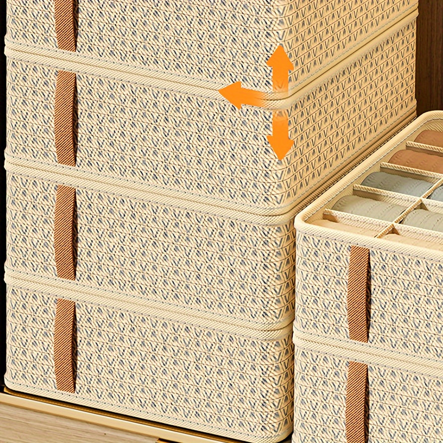 3PCS/Set Sock Underwear Drawer Organizer Dividers, Foldable Fabric Dresser Closet Organizers and Storage Bins for Clothing, Baby Clothes, Bra, Panty, Scarf, Ties