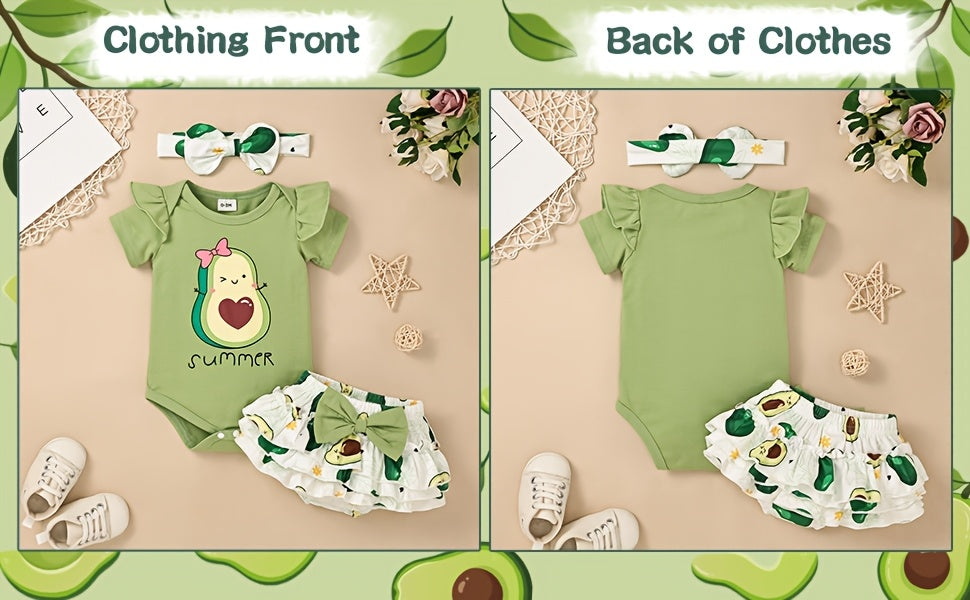 Baby Girl Clothes Newborn Baby Girl Clothes Infant Summer Shorts Set Ruffle Romper Cute Baby Clothes Summer Outfits Set 0-18 Months, Perfect for