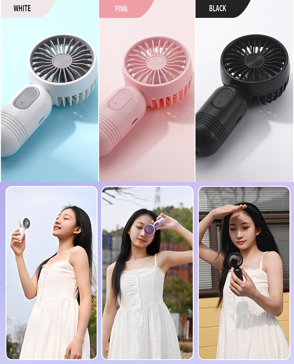 3-pack Portable Mini Fan Handheld Personal Small Fan With 3-speed For Travel, Rechargeable Portable Fan, Long-lasting Rechargeable Fan, Rechargeable Fan, USB Rechargeable Battery Operated Eyelash Fan