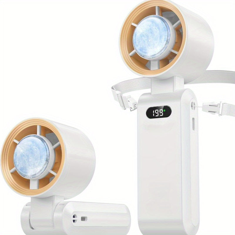 Handheld Portable Fan with Ice Cube Cooler, Speed (1-100) 4000Mah Rechargeable Personal Fan, [20-Hour Cooling Time] Ultra-Mini But Powerful [20000 RPM] Small Pocket Fan (Grayish Purple)