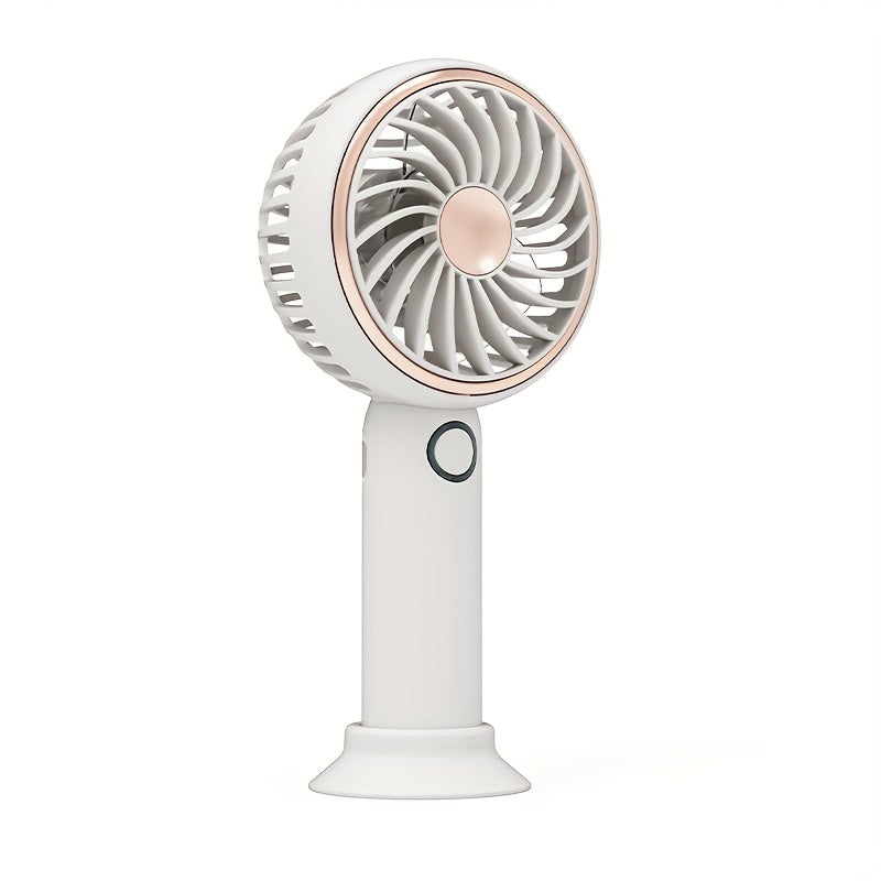 Small Fan, Handheld Portable Fan With LED Light, USB Rechargeable, Long-lasting Battery Life, Silent, Suitable For Office Desktop