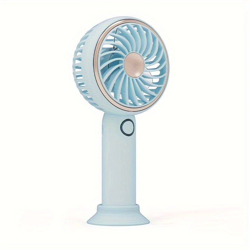 Small Fan, Handheld Portable Fan With LED Light, USB Rechargeable, Long-lasting Battery Life, Silent, Suitable For Office Desktop