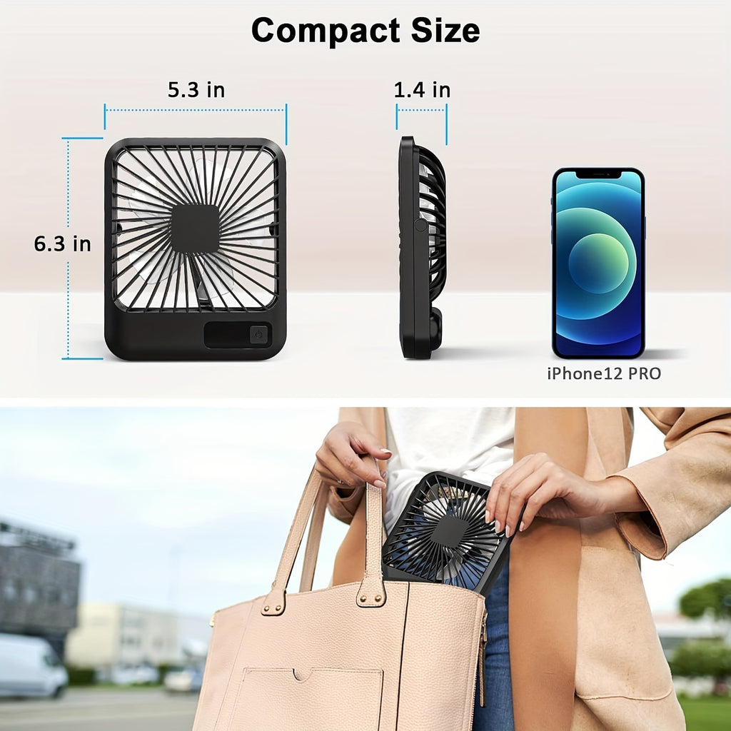 Wireless Fan Desk Fan Table Fan USB Portable FAN Ultra Quiet 2000mAh Battery Operated With Strong Wind, 180° Tilt Folding And 5 Speeds  Mini Personal Fan For Office Bedroom Travel Tent And Outdoor Summer, Cooling Portable Fa