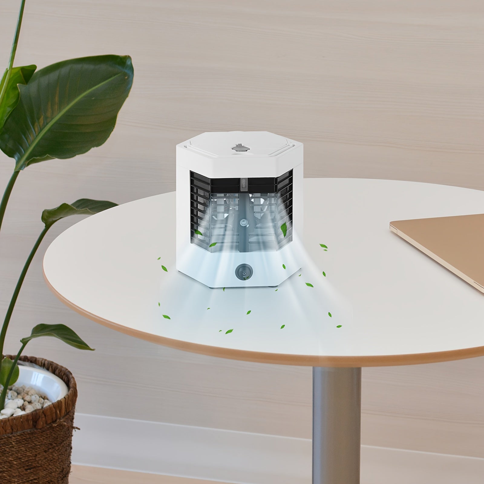 1pc, Portable Air Contioner, Small Portable Fan, Desktop Table Fan 2 Speeds, Personal Fan For Sleeping, USB Fan With Handle, For Bedroom Home Office, Comfortable Compact Design, Fast Cooling, Quiet Cooler