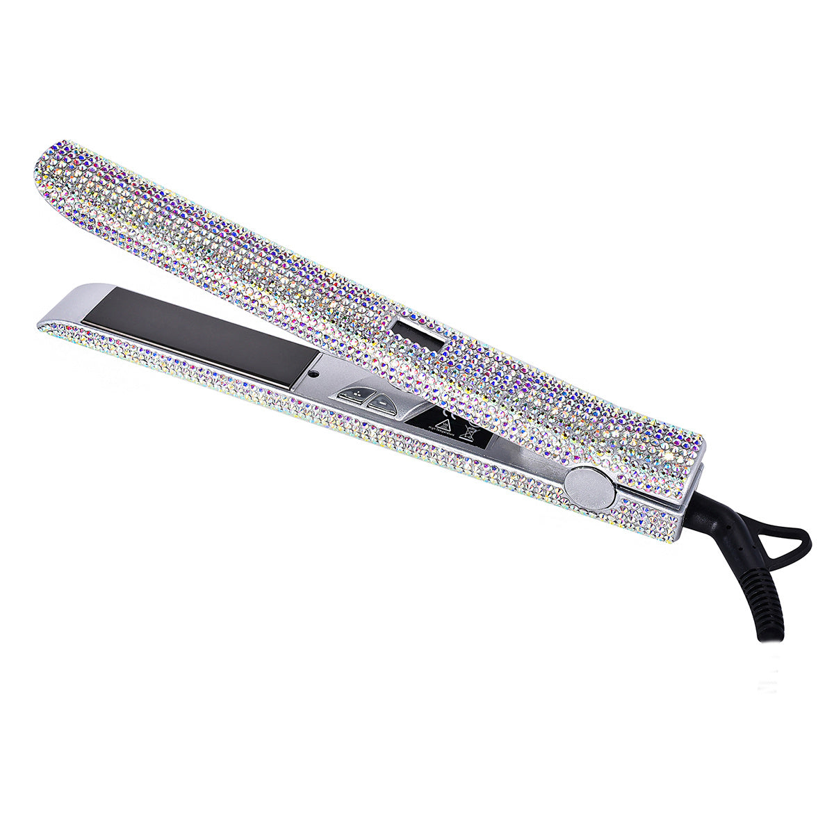 Bling Rhinestone Hair Straightener 2in 1 Flat Iron Hair Straightener Curler for All Hair Styles Professional Fast Adjustable Temperatures Hair Straightener,  Salon Equipment, Decorative Iron, Heatresistant Material, Smooth Gl
